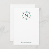 Carte de note de colibri personnalisée (Devant / Derrière)