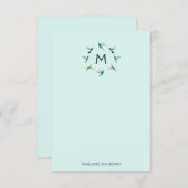 Carte de note de colibri personnalisée (Devant / Derrière)