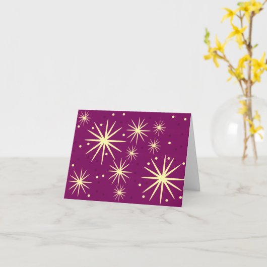 Carte de note de conception du milieu du siècle (Fleur jaune)