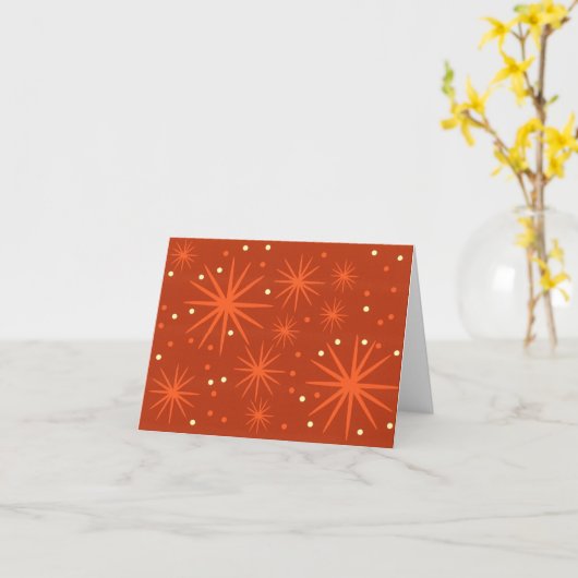 Carte de note de conception du milieu du siècle (Fleur jaune)