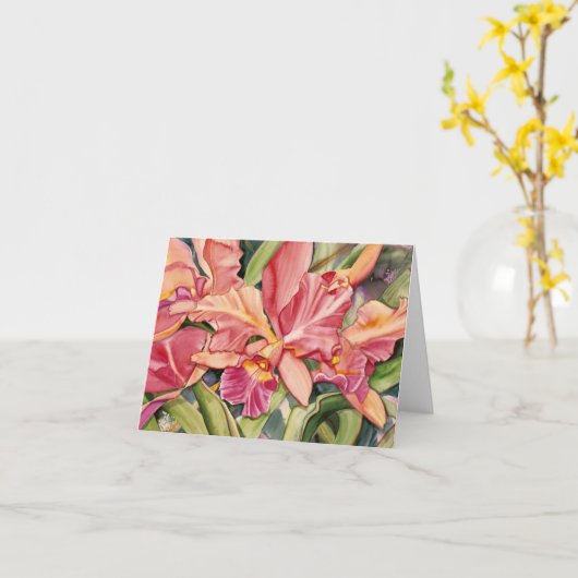 carte de note de corail d'orchidée 2,95 (Fleur jaune)