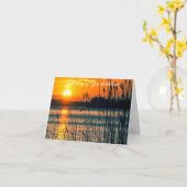 Carte de note de coucher de soleil personnalisable (Fleur jaune)