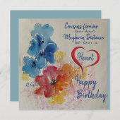 Carte de note de couleur aquarelle (Devant / Derrière)