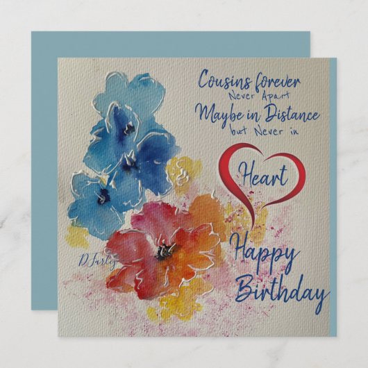 Carte de note de couleur aquarelle (Devant / Derrière)