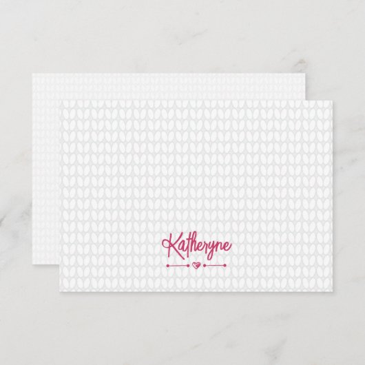 Carte de note de coupure de Knit personnalisée ros (Devant / Derrière)