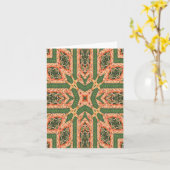 Carte de note de courtepointe orange et verte (Fleur jaune)