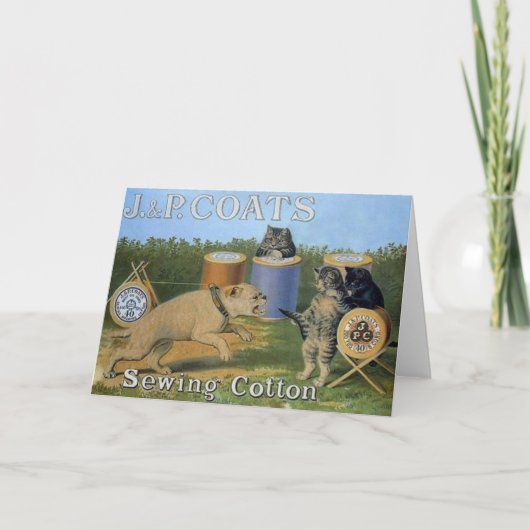 Carte de note de couture d'annonce de coton de (Devant)