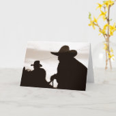Carte de note de cowboy Sillouettes (Fleur jaune)