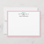 Carte de note de crèche de voiture pour bébé rose (Devant)
