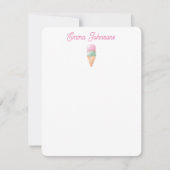 Carte de note de crème glacée personnalisée (Devant)