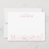 Carte de note de croquis d'animal de chien mignon  (Devant)