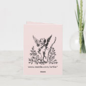 Carte de note de cupidon 4" x 5,6" (Dos)
