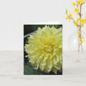 Carte de note de dahlia (Fleur jaune)