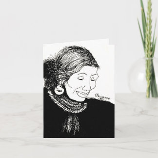 Carte de note de dame indienne avec des lignes à l