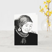 Carte de note de dame indienne avec des lignes à l (Fleur jaune)