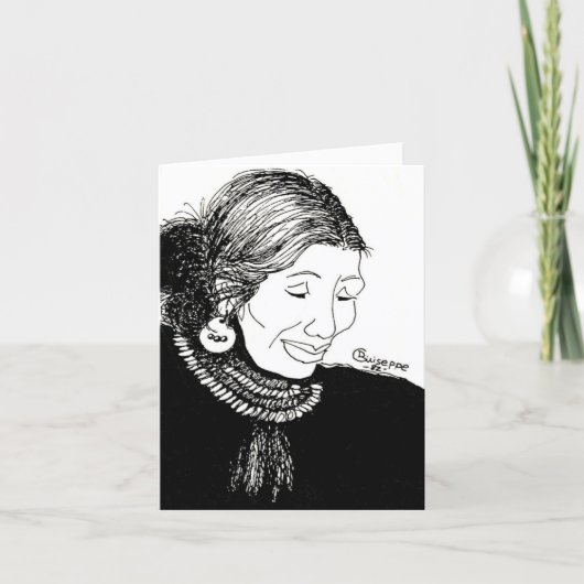 Carte de note de dame indienne avec des lignes à l (Devant)