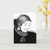 Carte de note de dame indienne avec des lignes à l (Fleur jaune)