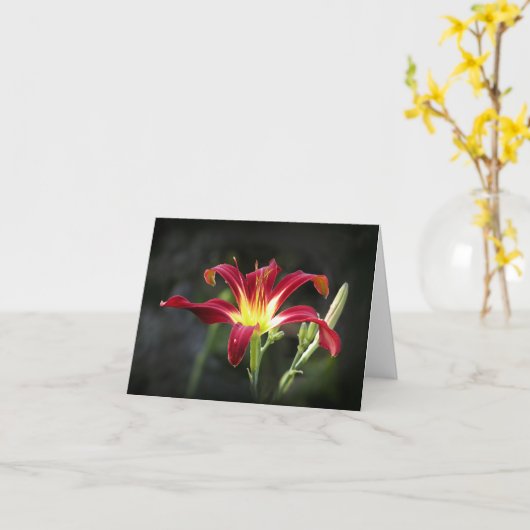 Carte de note de Daylily (Fleur jaune)