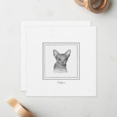 Carte de note de dessin Sphynx Chat Chalk (Devant/Arrière en situation)