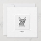 Carte de note de dessin Sphynx Chat Chalk (Devant)