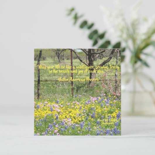 Carte de note de devis fleur sauvage (Debout devant)