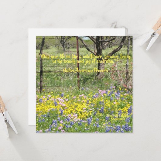 Carte de note de devis fleur sauvage (Devant/Arrière en situation)