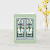Carte de note de fenêtre d'église (Fleur jaune)