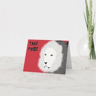 Carte de note de fierté - Lion en rouge