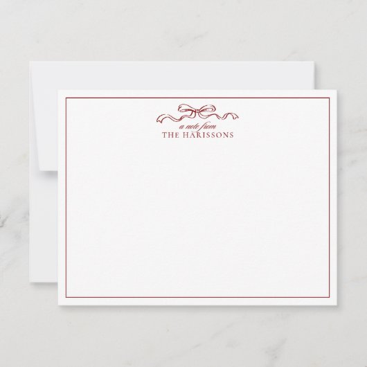 Carte de note de fin de journée Red Bow (Devant)