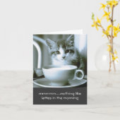 Carte de note de fin de matinée pour chaton (Fleur jaune)