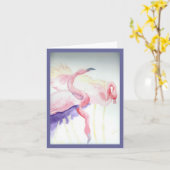 Carte de note de Flamant rose (Fleur jaune)