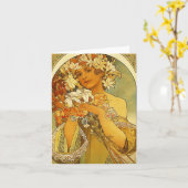 Carte de note de fleur de Nouveau Alphonse Mucha (Fleur jaune)