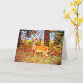 Carte de note de Forest Deer (Fleur jaune)