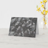 Carte de note de fraises noires (Fleur jaune)
