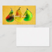 Carte de note de fruit vert à l'eau poire (Devant / Derrière)