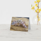 Carte de note de Gecko de léopard (Fleur jaune)