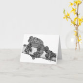 Carte de note de grenouille de vol (Fleur jaune)