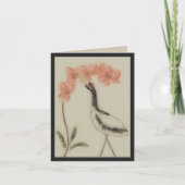 Carte de note de grue et d'orchidée (Devant)