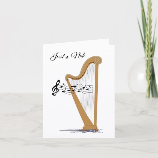 Carte de note de harpe musicale avec des lignes à (Devant)
