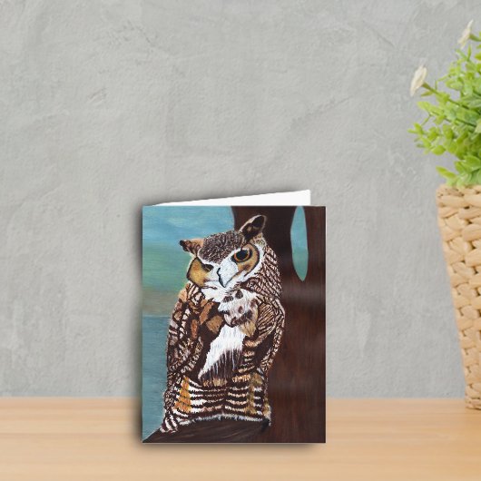 Carte de note de hibou Brown