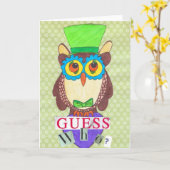 carte de note de hibou de huée (Fleur jaune)