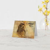 Carte de note de hibou - Vous manquez (Fleur jaune)