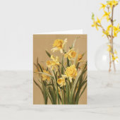 Carte de note de jonquilles vintages (Fleur jaune)