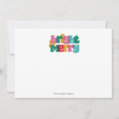 Carte de note de joyeux brillant couleur gras (Devant)