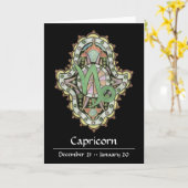 Carte de note de Khamsa de Capricorne (Fleur jaune)