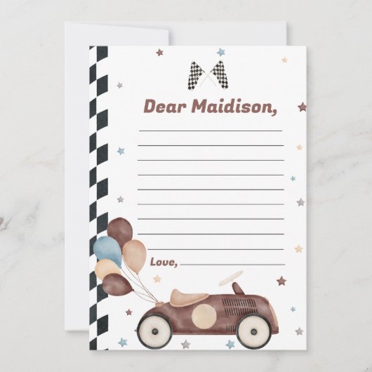 Carte de note de la capsule de l'heure d'anniversa (Devant)