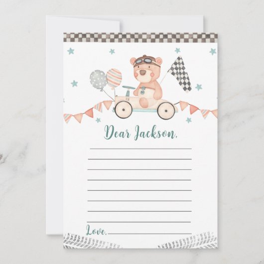 Carte de note de la capsule de l'heure d'anniversa (Devant)