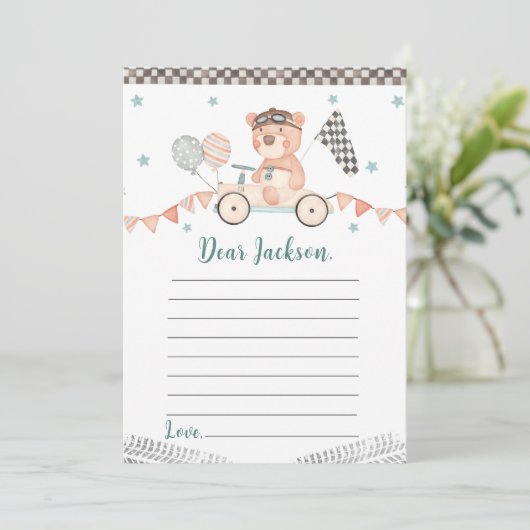 Carte de note de la capsule de l'heure d'anniversa (Debout devant)