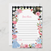 Carte de note de la capsule de temps Alice au pays (Devant)