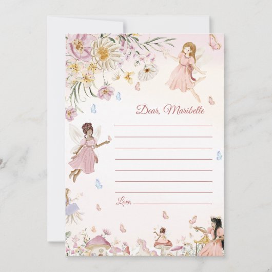 Carte de note de la capsule Fairy First Birth Time (Devant)